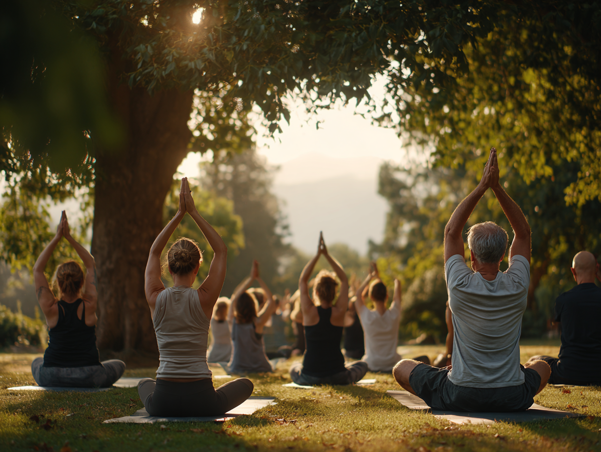 Інструктор йоги допомагає учениці